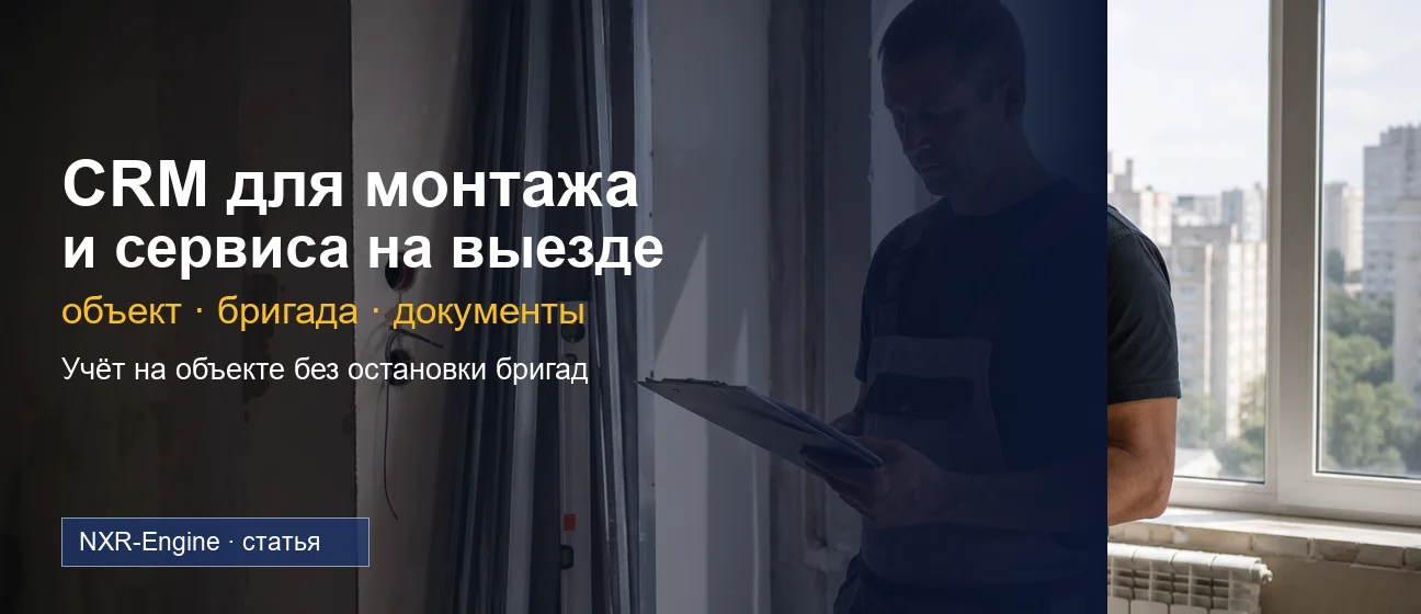 CRM для монтажа и сервиса на выезде: объект, бригада, документы